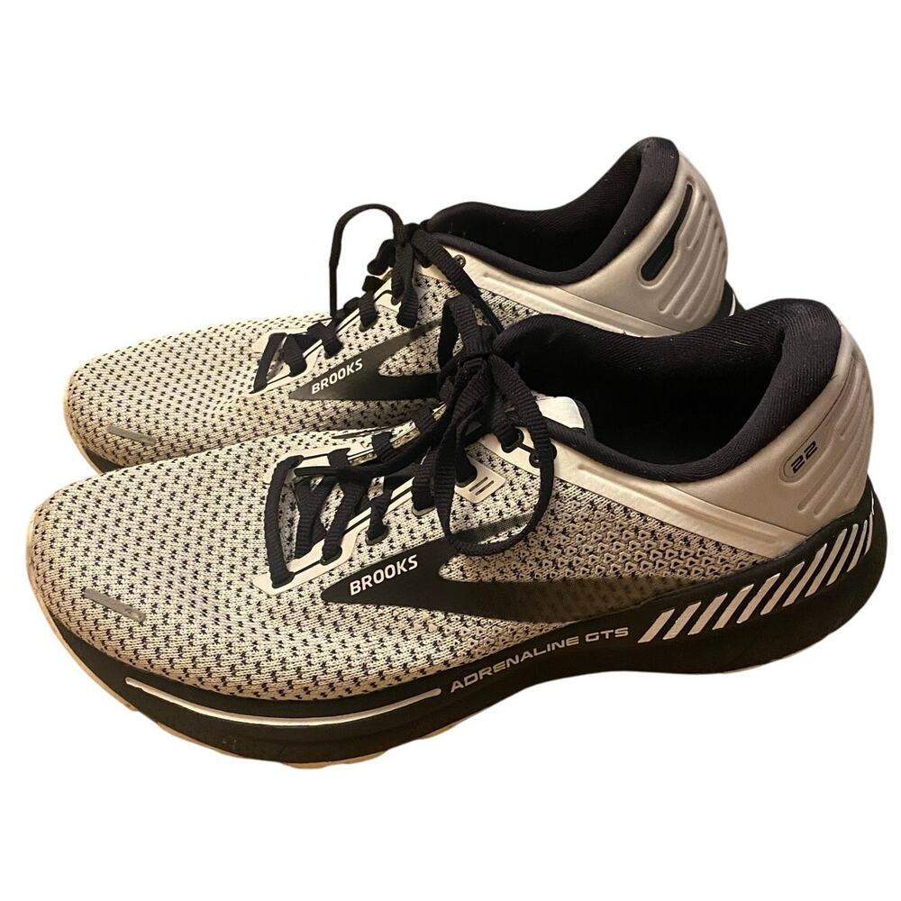 Brooks "Adrenaline GTS 22" Women's Sneaker, Running Shoe, White/Black, Size 10